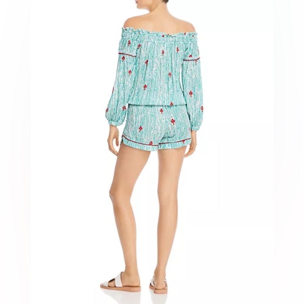 Poupette St. Barth Clara Off-the-Shoulder Romper, Size Small - Picture 2 of 6